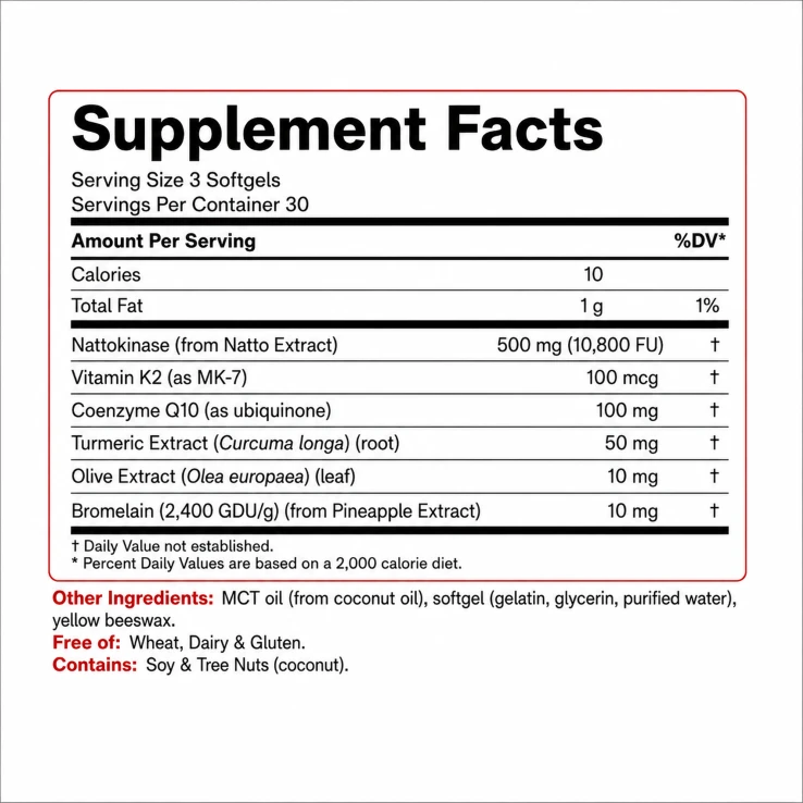 Nattokinase 10,800 FU Heart Support Softgels suppliers