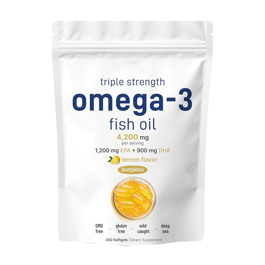 Kolmekordse tugevusega oomega-3 kalaõli mikrokoostisosadega Vitamiininglid